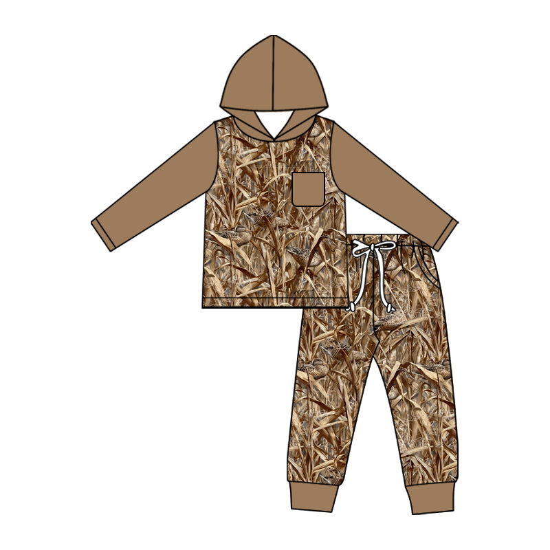 preorder BLP1460 Hunting Camo Hoodie Long Sleeve Pants Boys Set