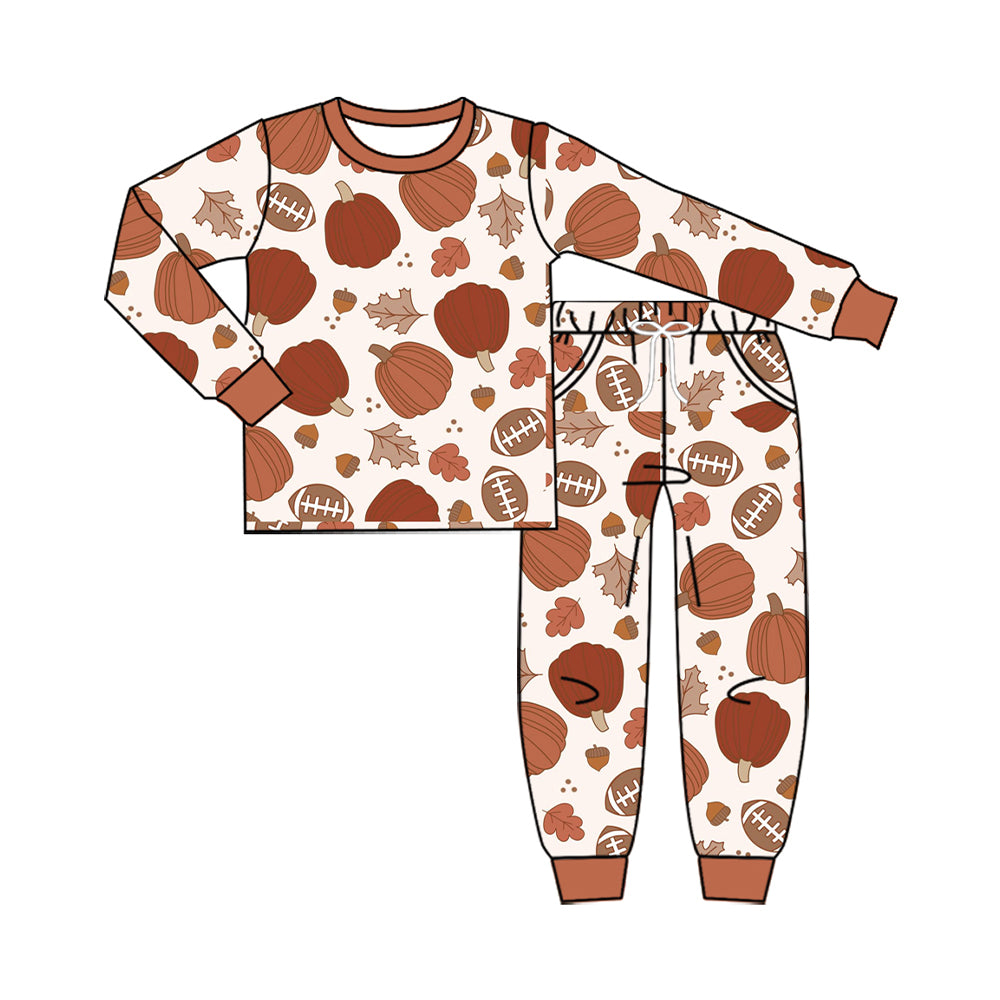 preorder BLP1539 Pumpkin Long Sleeve Pants Girls Pajamas