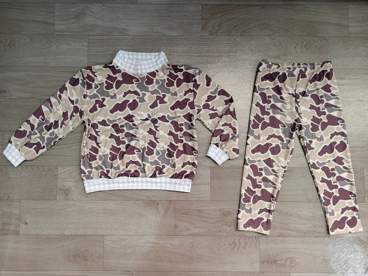 preorder BLP1567 Camo Long Sleeve Pants Boys Set BT1922+P1191