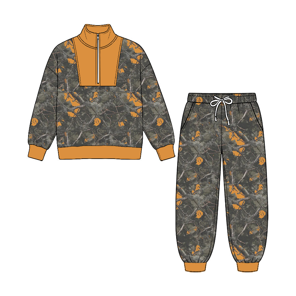 preorder BLP1580 Hunting Zipper Long Sleeve Pants Boys Set