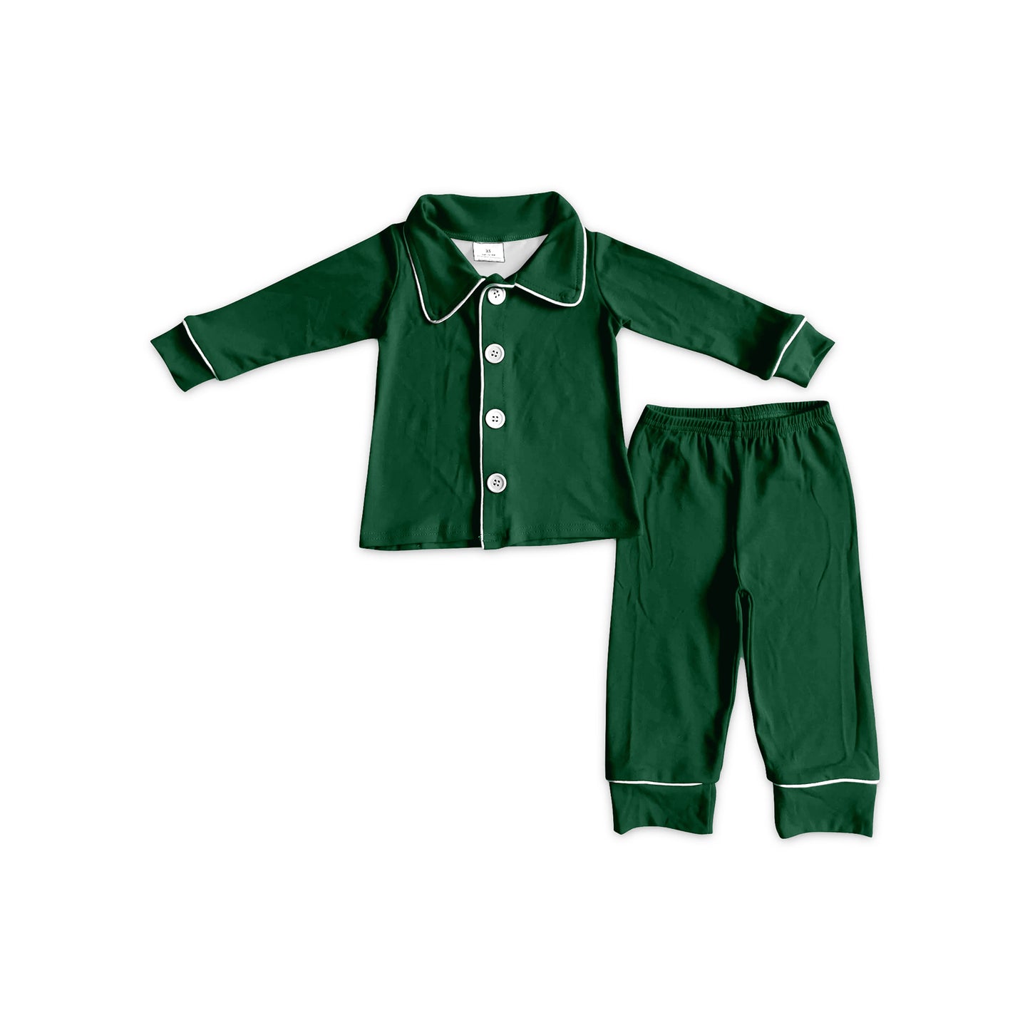 preorder BLP1594 Christmas Green Long Sleeve Pants Boys Pajamas
