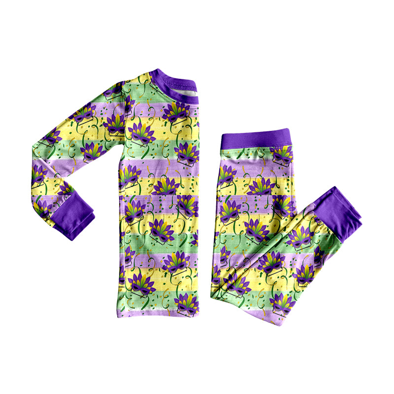 preorder BLP1619 Mardi Gras Long Sleeve Pants Boys Pajamas