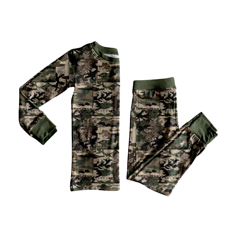 preorder BLP1620 Camo Long Sleeve Pants Boys Pajamas