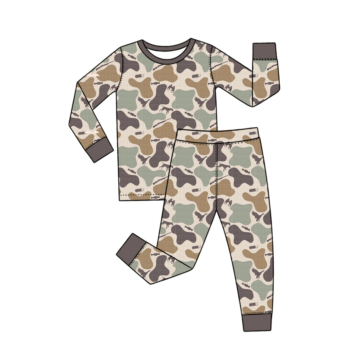 preorder BLP1651 Hunting Camo Long Sleeve Pants Boys Pajamas