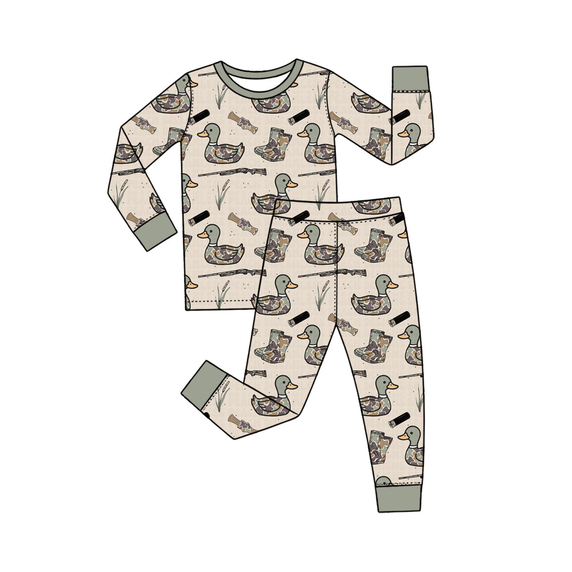preorder BLP1652 Hunting Duck Call Long Sleeve Pants Boys Pajamas
