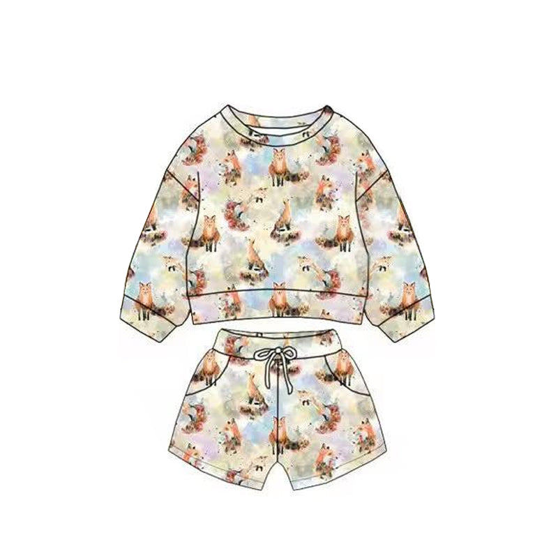 preorder BLS0020 Fox Long Sleeve Shorts Boys Set