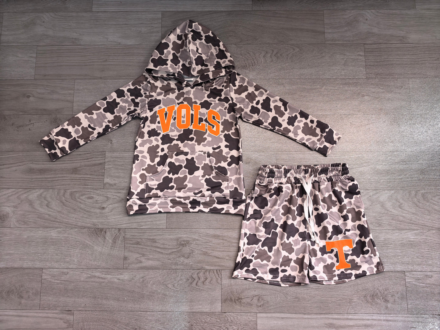 preorder Samples BLS0049 VOLS Camo Hoodie Long Sleeve Shorts Boys Set