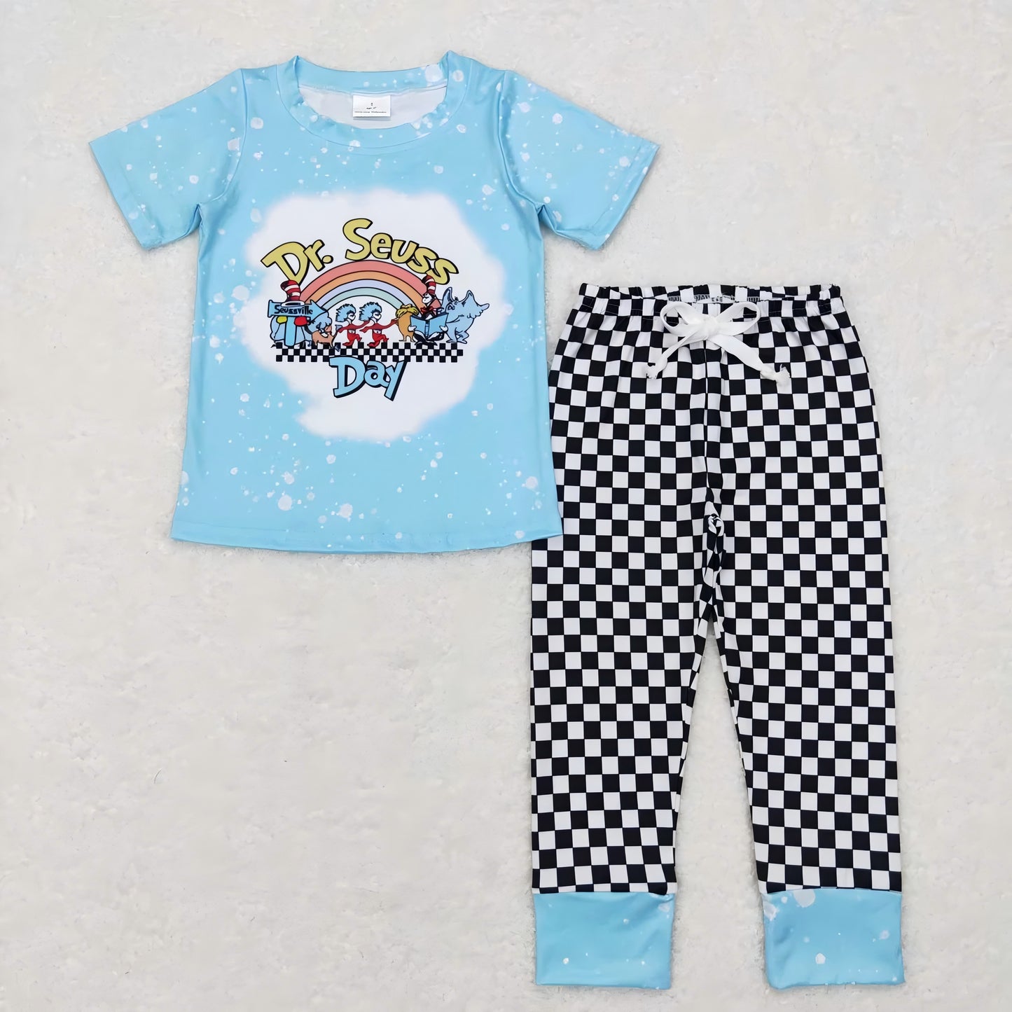 cartoon Dr short sleeve pants boys set RTS sibling clothes