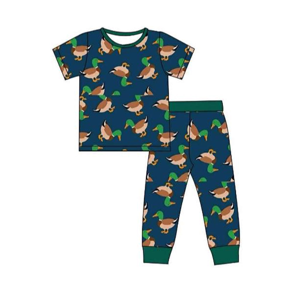 preorder BSPO0625 hunting mallard duck short sleeve pants boys pajamas