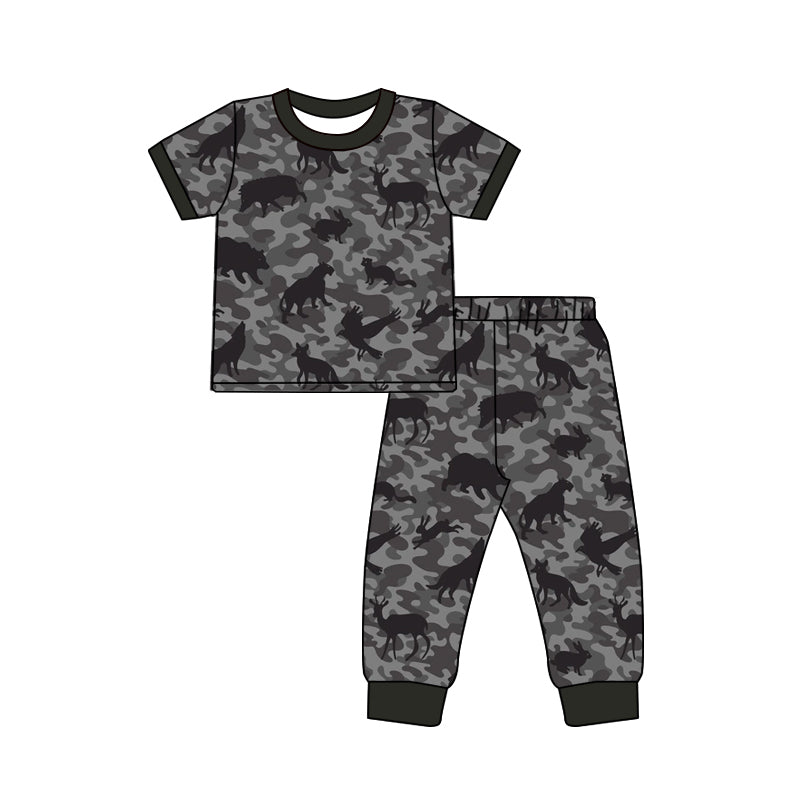 preorder BSPO0682 Camo Deer Mallard Duck Short Sleeve Pants Boys Set
