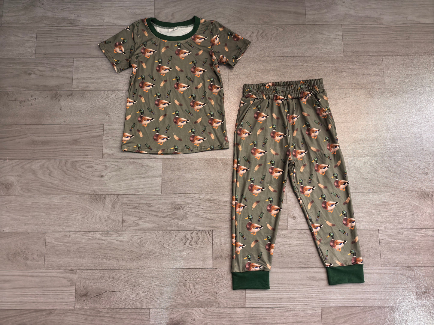 preorder Samples BSPO0702 Mallard Duck Short Sleeve Pants Boys Set