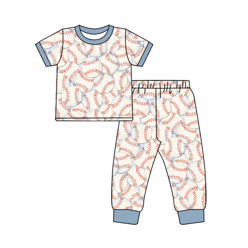 preorder BSPO0725 Baseball Short Sleeve Pants Boys Set