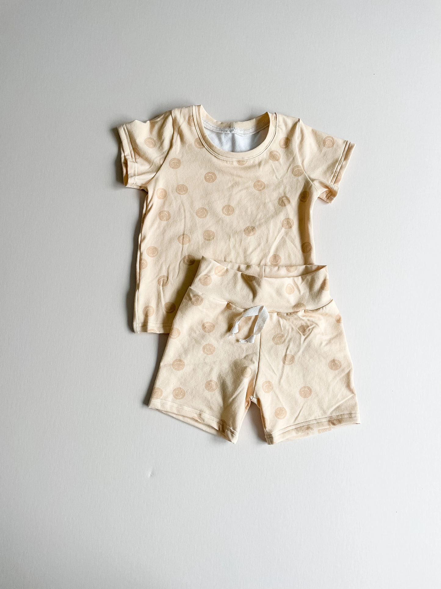preorder BSSO0359 Smile khaki short sleeve shorts kids Summer pajamas