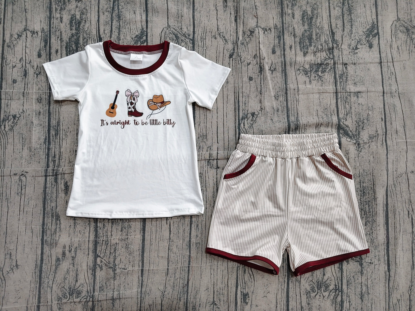preorder Samples BSSO1578 it’s alright to be little butty short sleeve shorts boys set