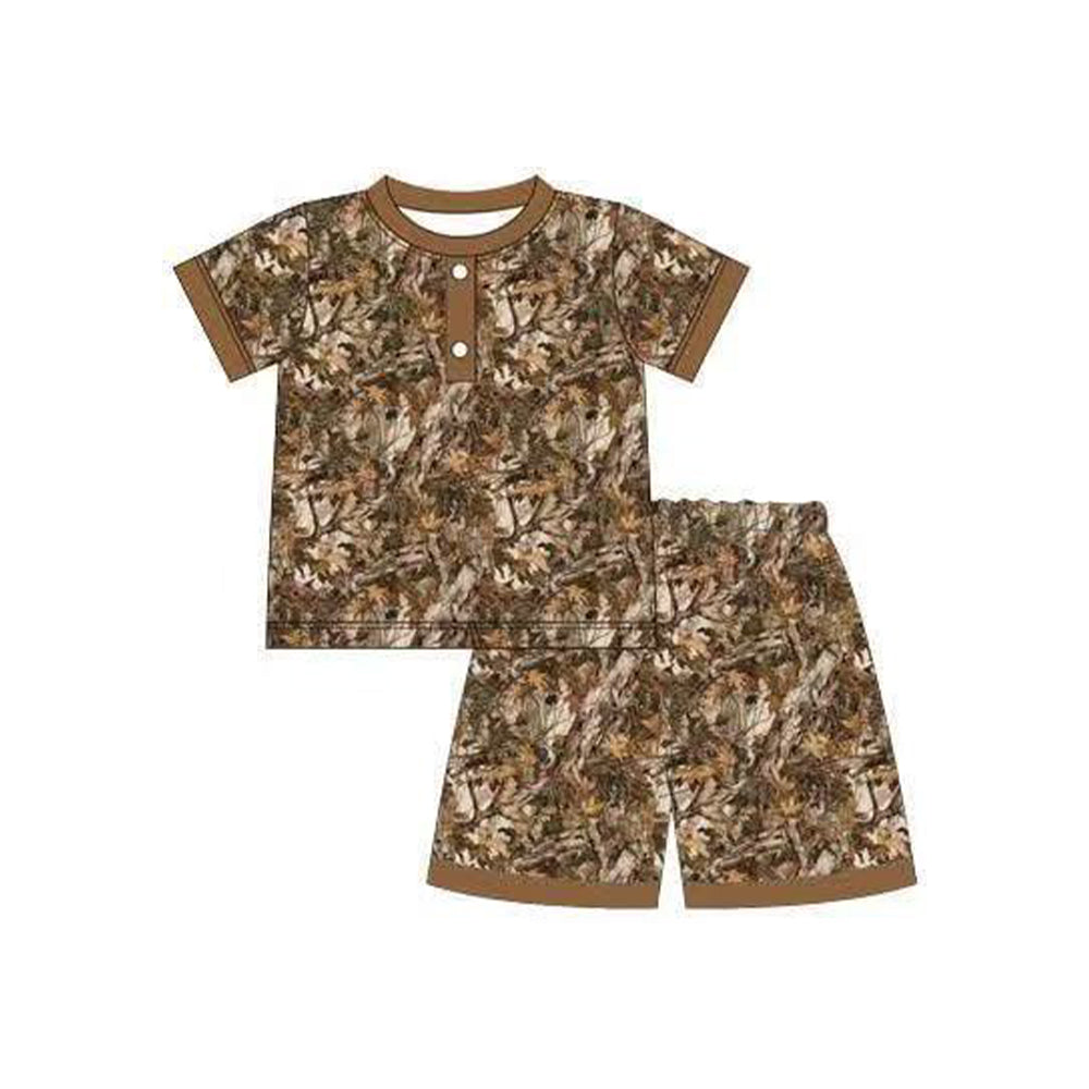 preorder BSSO1652 Hunting Camo Short Sleeve Shorts Boys Pajamas