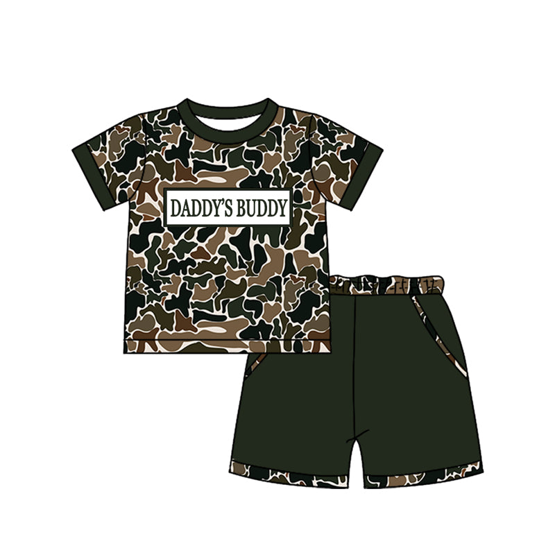 preorder BSSO1840 Daddy's Buddy Camo Short Sleeve Shorts Boys Set