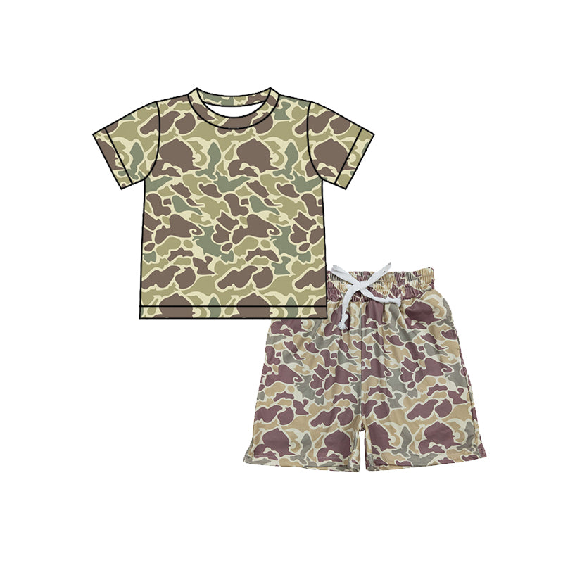 preorder BSSO1909 Hunting Camo Short Sleeve Shorts Boys Set