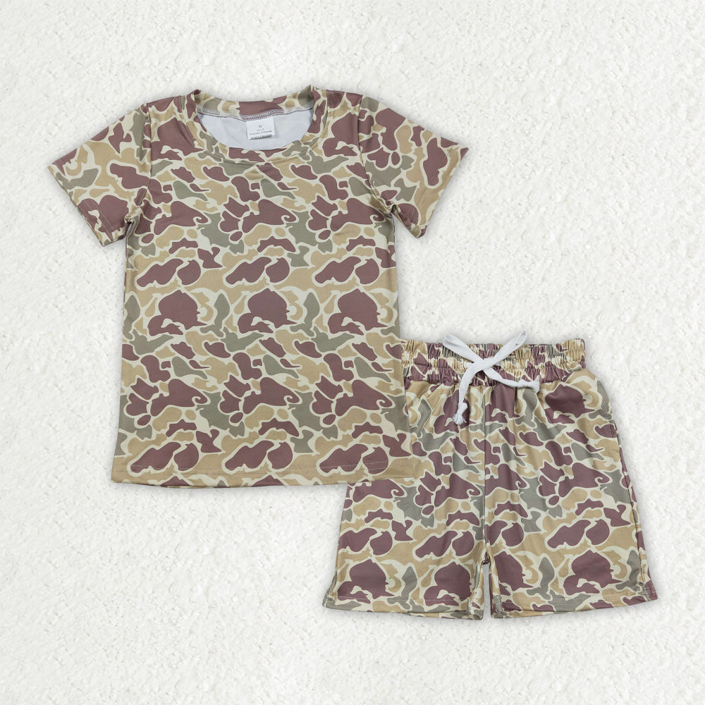 BSSO1909 Camo Short Sleeve Shorts Boys Set