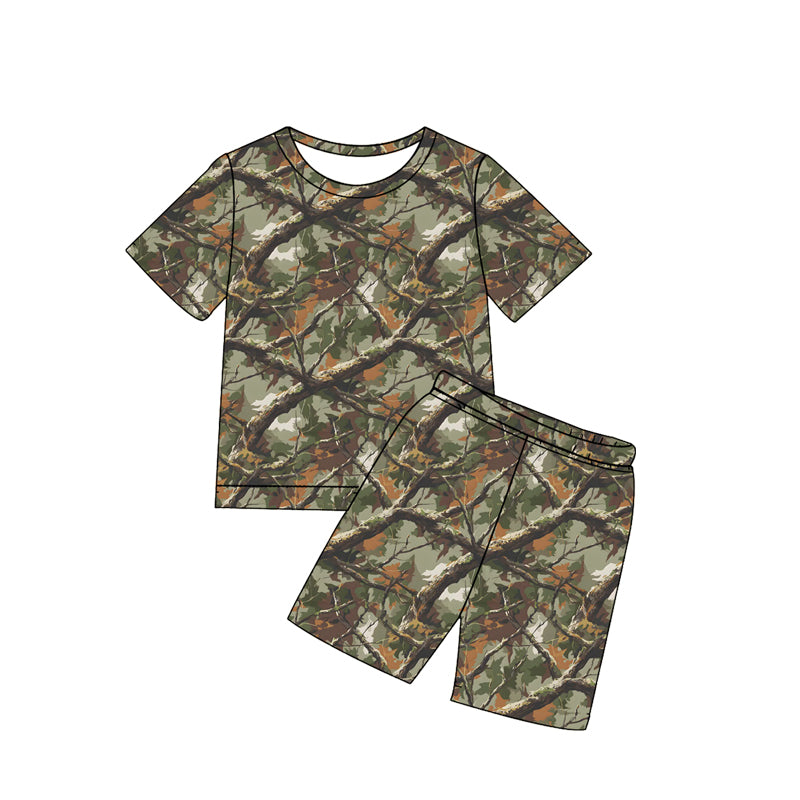 preorder BSSO1928 Hunting Camo Short Sleeve Shorts Boys Set