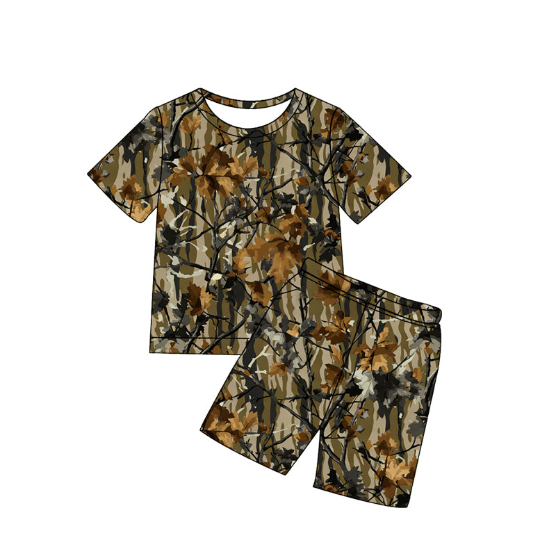 preorder BSSO1932 Hunting Camo Short Sleeve Shorts Boys Set