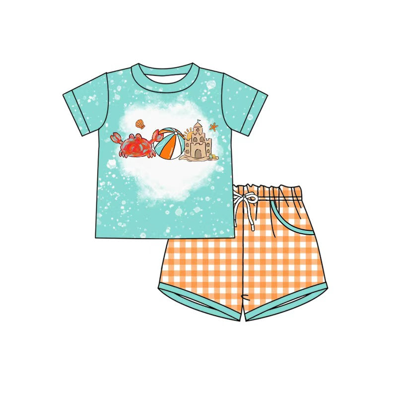 preorder BSSO2020 Crab Beach Short Sleeve Shorts Boys Set