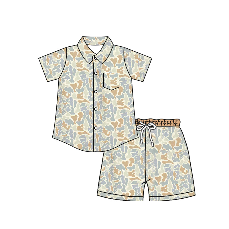 preorder BSSO2022 Camo Short Sleeve Shorts Boys Set