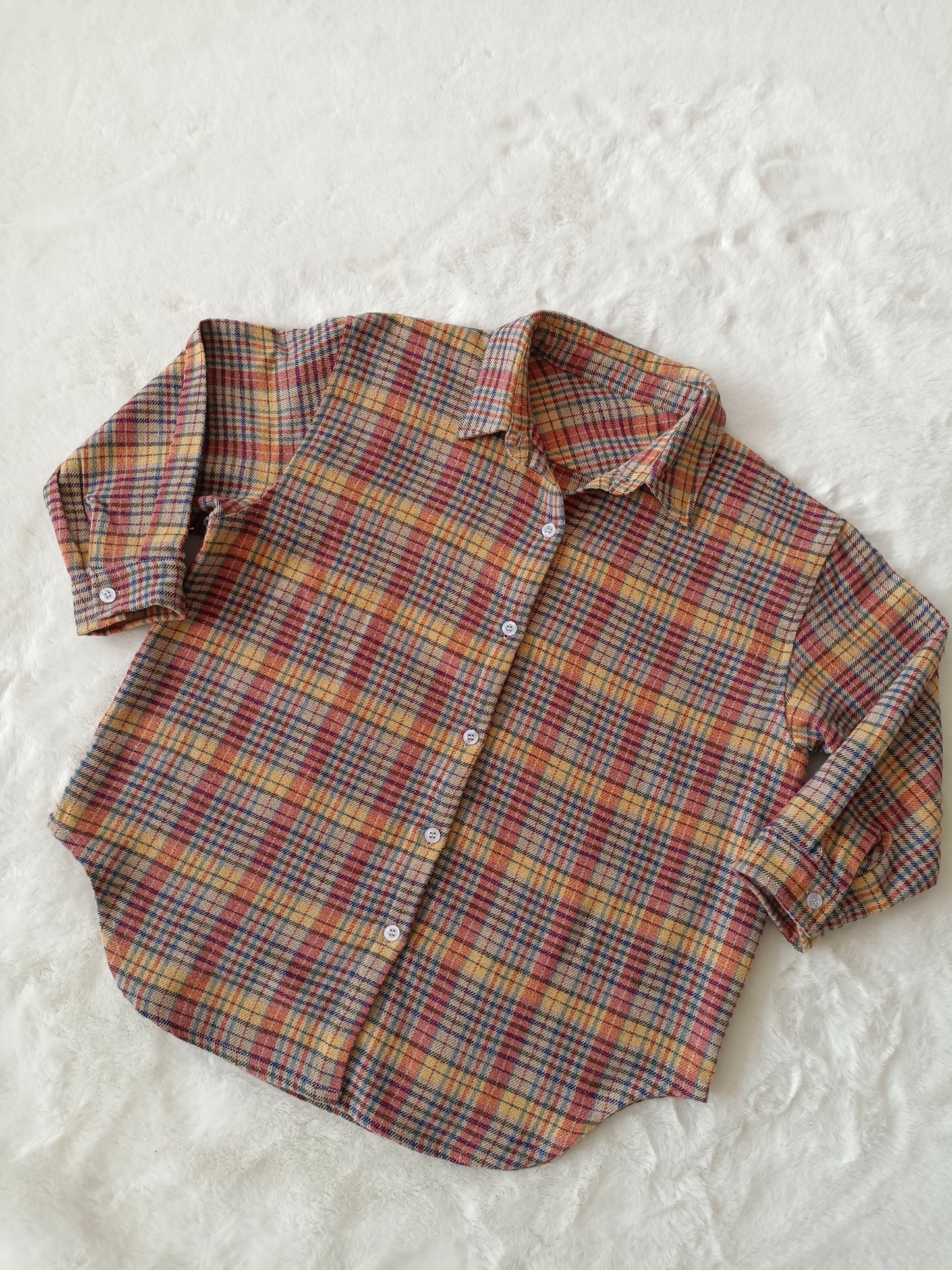 BT0241 Plaid Long Sleeves Fall Boys Kids Button Up Flannel
