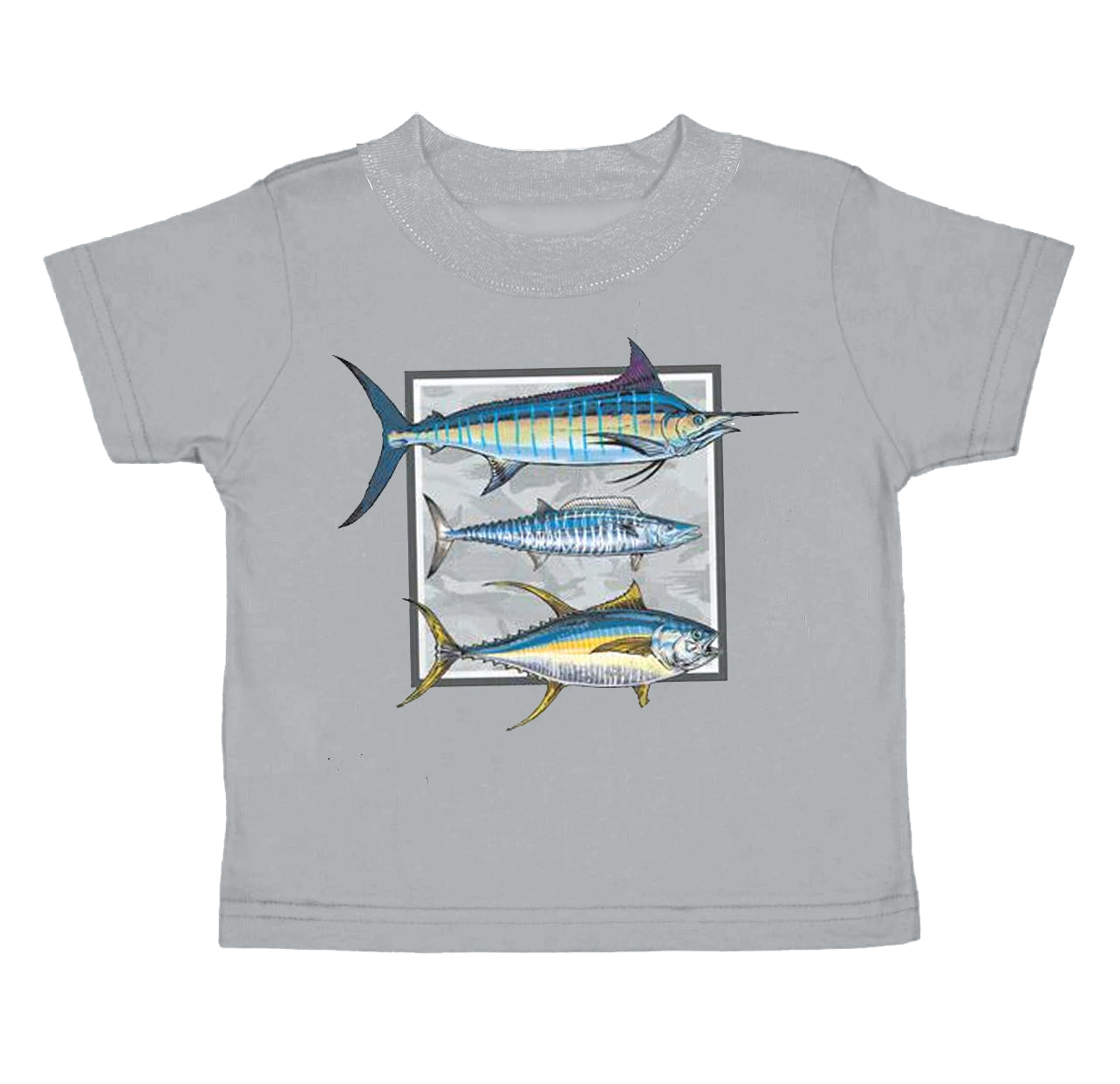 preorder BT0506 Fishing grey short sleeve kids top