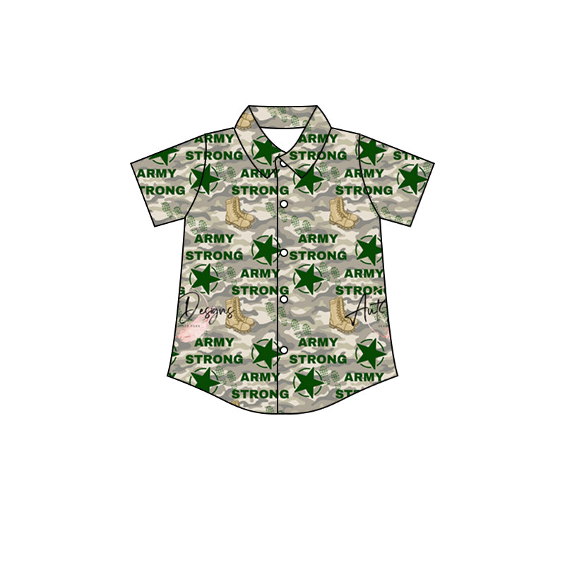 preorder BT0620 Army strong star camo short sleeve boys top