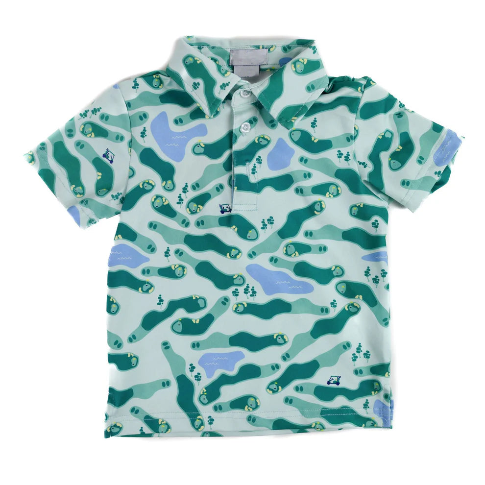 preorder BT0677 golf course green short sleeve boys top