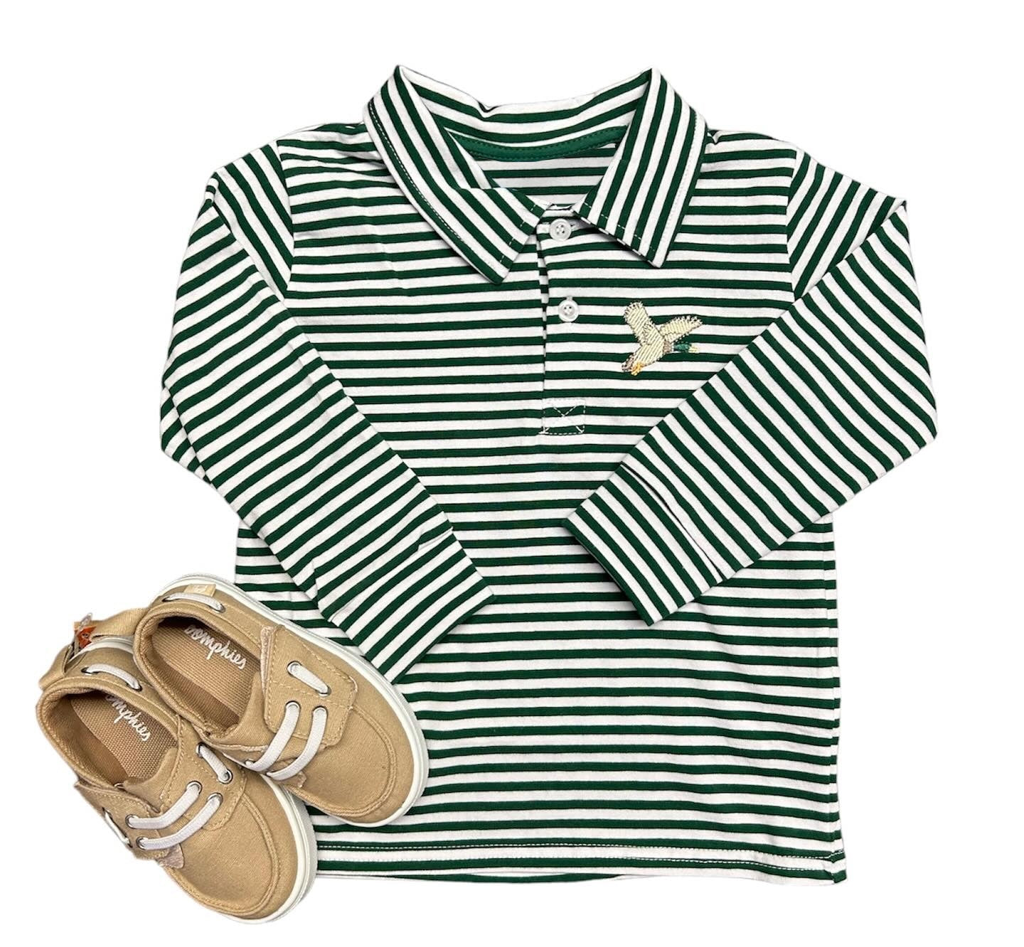 preorder BT0825 mallard duck black striped long sleeve boys top