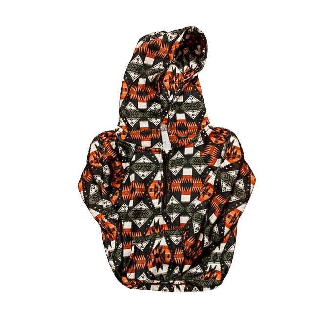 preorder BT0876 Western Aztec orange long sleeve hoodie boys pullover boys top