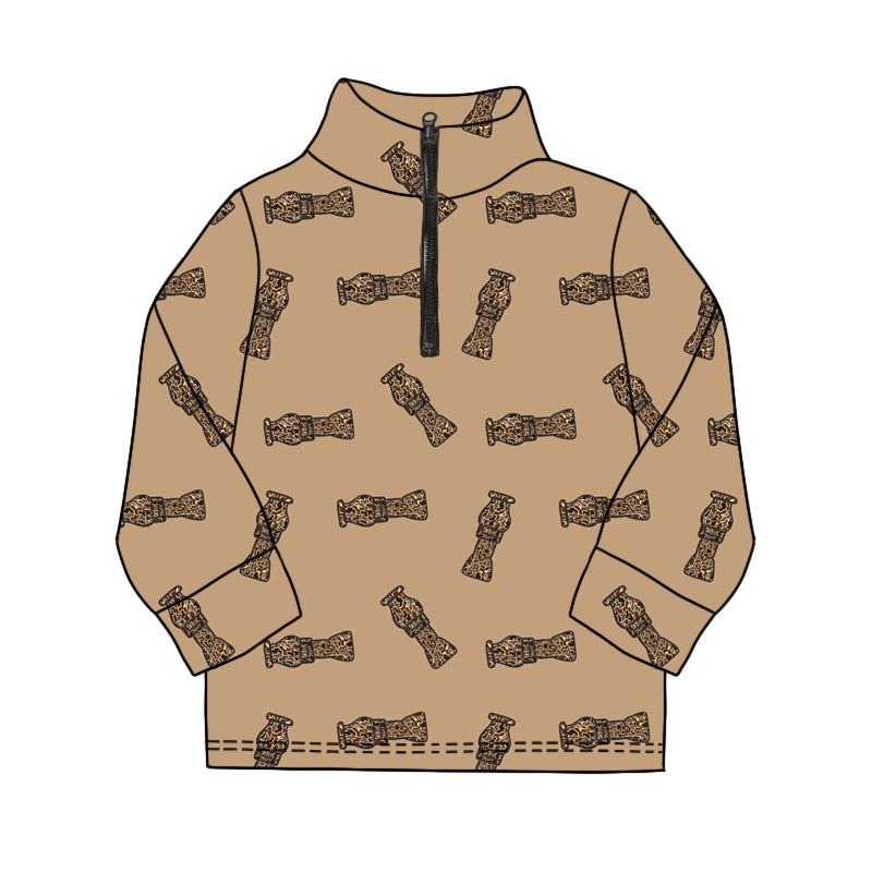 preorder BT1049 hunting camo duck call zipper long sleeve boys pullover