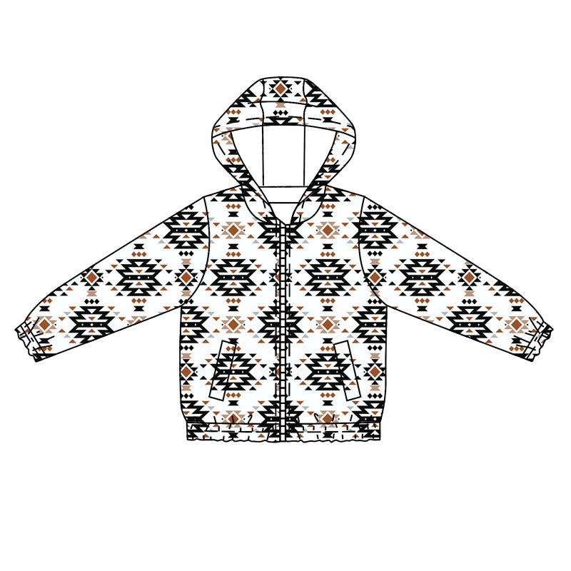 preorder BT1054 Western Aztec long sleeve zipper hoodie boys coat