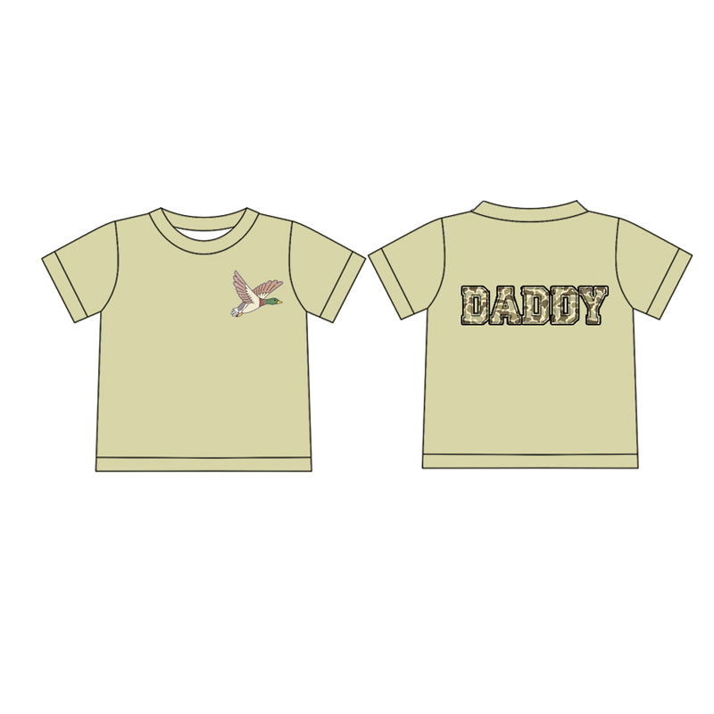 preorder BT1146 Hunting Camo Mallard Duck Daddy Light Green Short Sleeve Adult Man Top