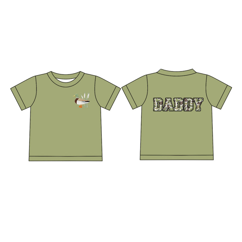 preorder BT1147 Hunting Camo Mallard Duck Daddy Dark Green Short Sleeve Adult Man Top