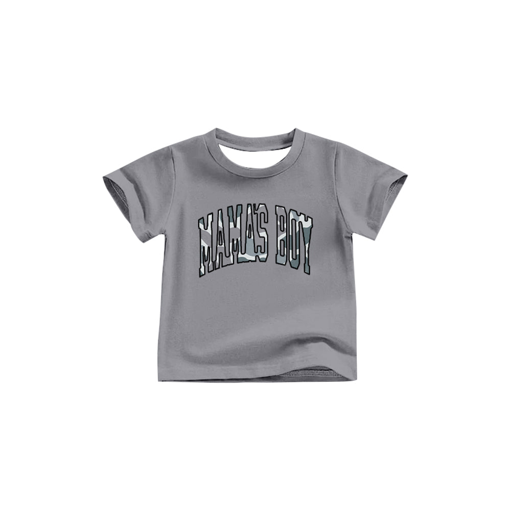 preorder BT1187 mama's boy hunting camo grey short sleeve boys top