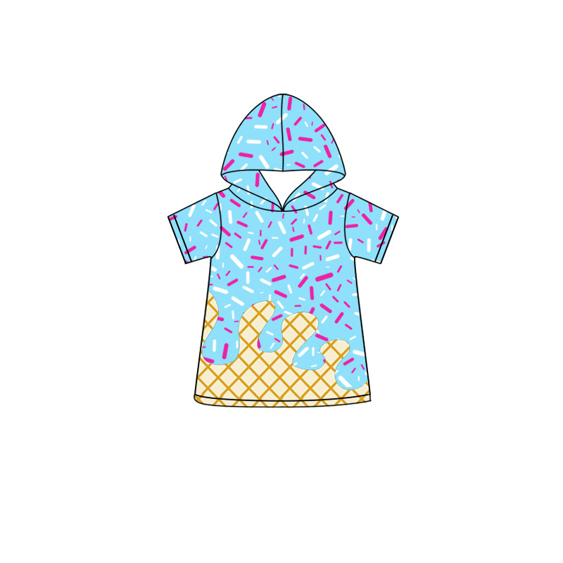 custom moq 3 football ice light blue short sleeve hoodie boys top