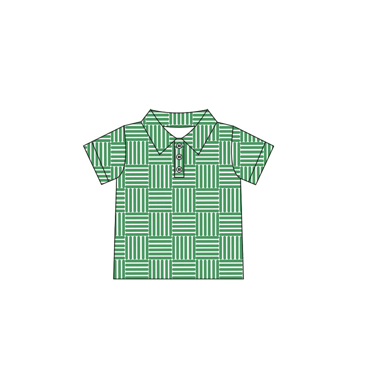 preorder BT1217 green striped short sleeve adult man top