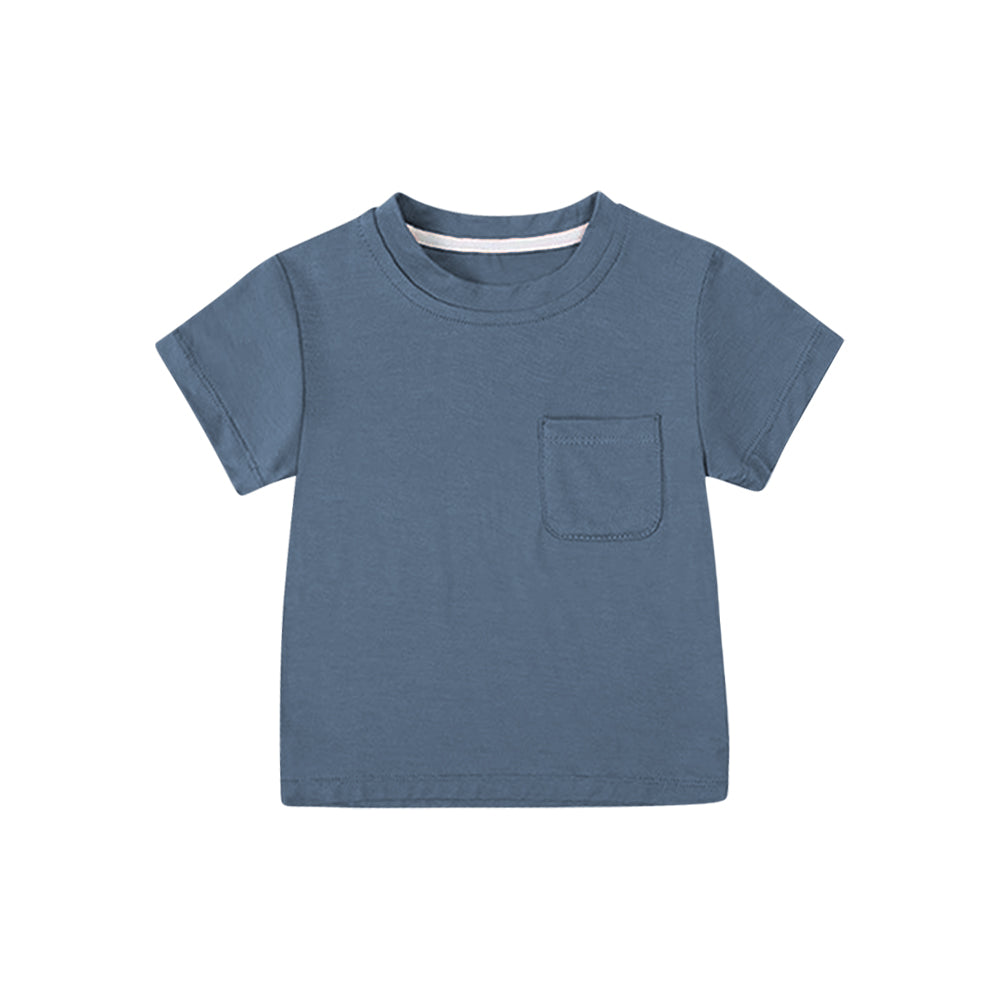 preorder BT1219 blue pocket short sleeve boys top