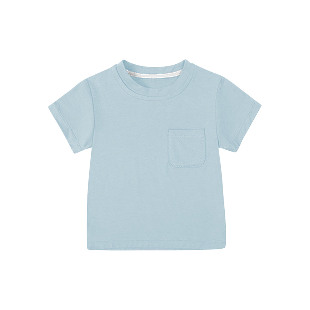 preorder BT1220 light blue pocket short sleeve boys top