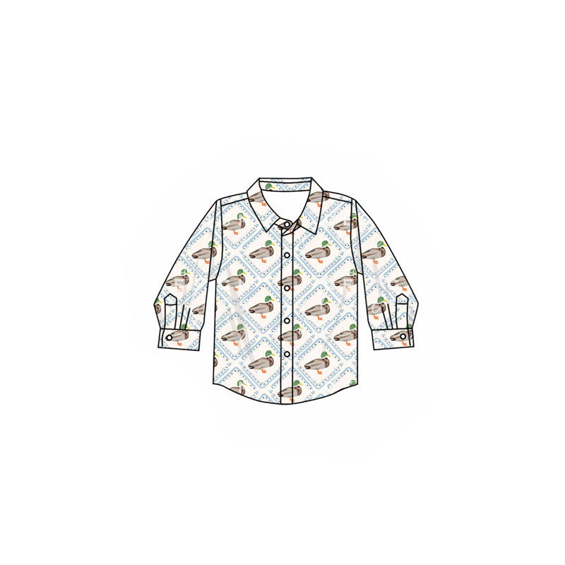 preorder BT1253 hunting mallard duck long sleeve boys top
