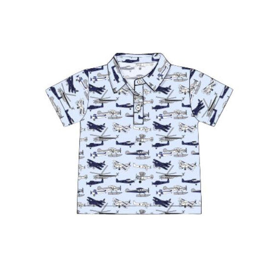 preorder BT1363 cute plane short sleeve boys top