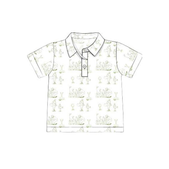 preorder BT1367 daddy and me golf short sleeve boys top