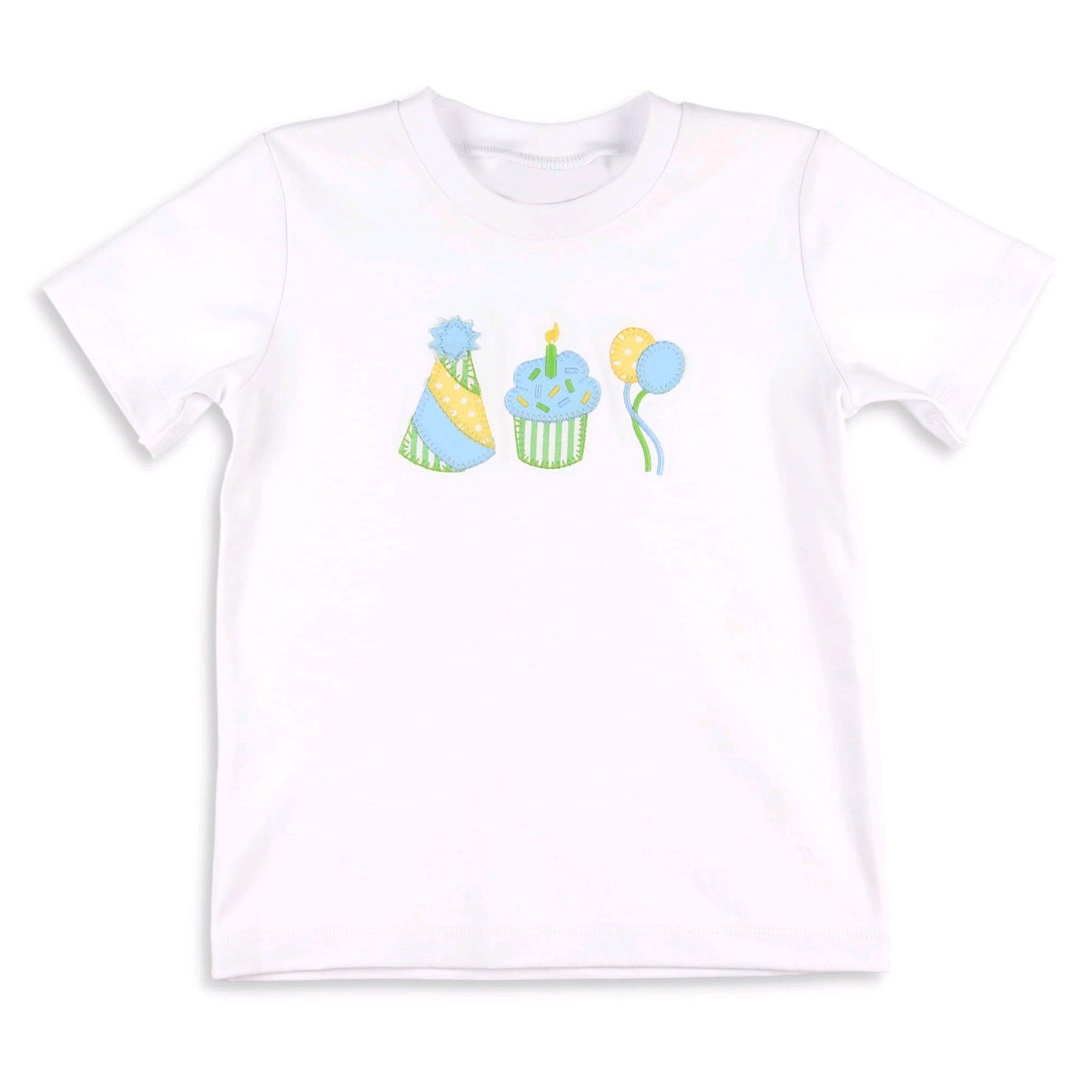 preorder BT1398 happy birthday cake balloon short sleeve boys top