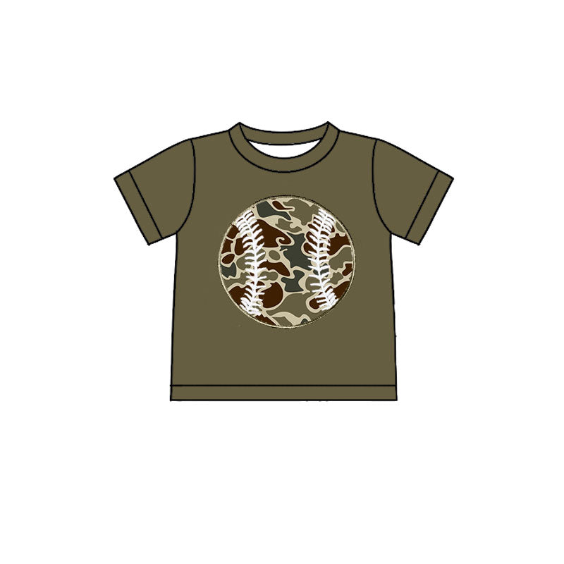 preorder BT1434 hunting baseball camo short sleeve boys top