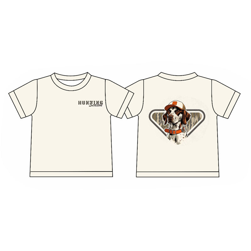 preorder BT1448 hunting dog short sleeve boys top