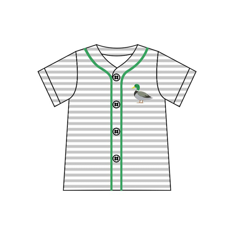 preorder BT1556 Hunting Mallard Duck Striped Short Sleeve Boys Top