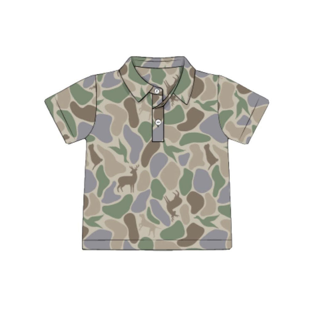 preorder BT1560 Hunting Camo Deer Mallard Short Sleeve Boys Top