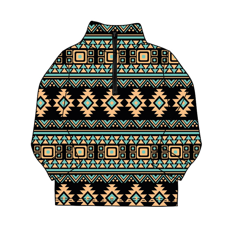 preorder BT1590 Western Cowboy Zipper Long Sleeve Boys Top